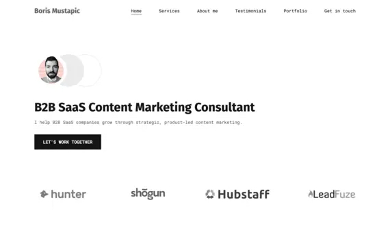 The portfolio website of Boris Mustapic, content marketing consultant.