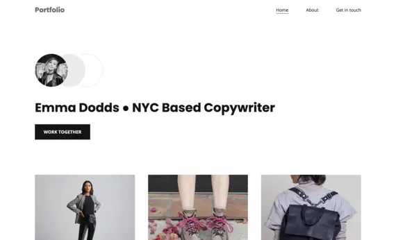 The portfolio website of Emma Dodds, copywriter.