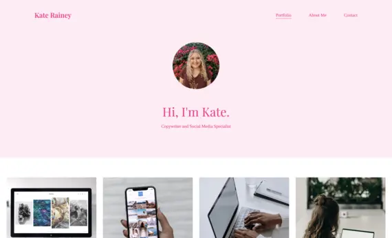 The portfolio website of Kate Rainey, copywriter and social media specialist.