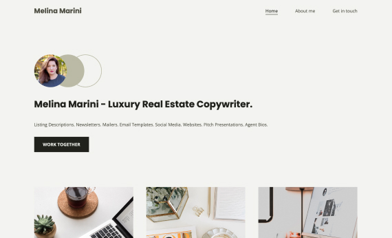 Melina Marini’s real estate copywriting portfolio website.